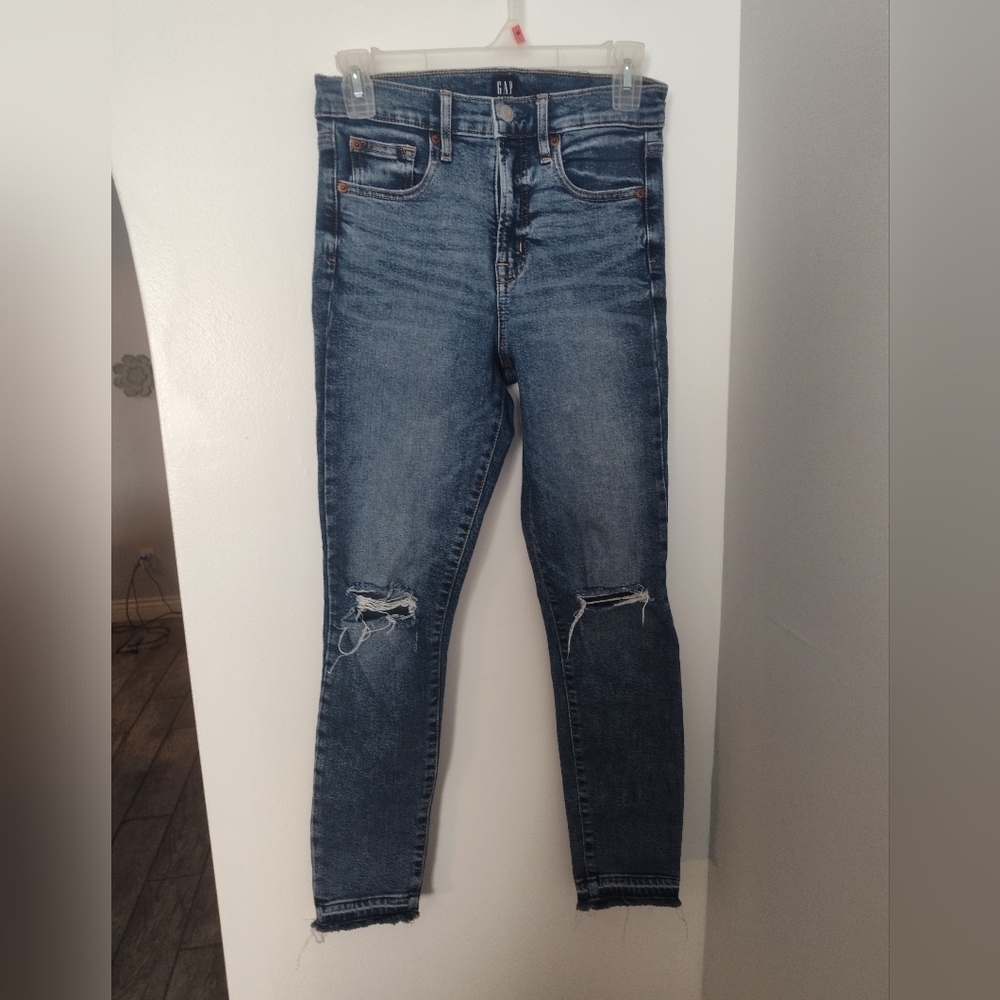 Gap Denim Medium Wash Hight Rise True Skinny Jeans size 26r